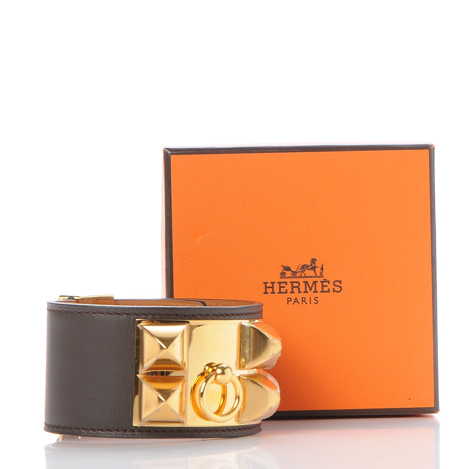 Hermes Chamonix Collier De Chien CDC Bracelet L Chocolate 7 of 7