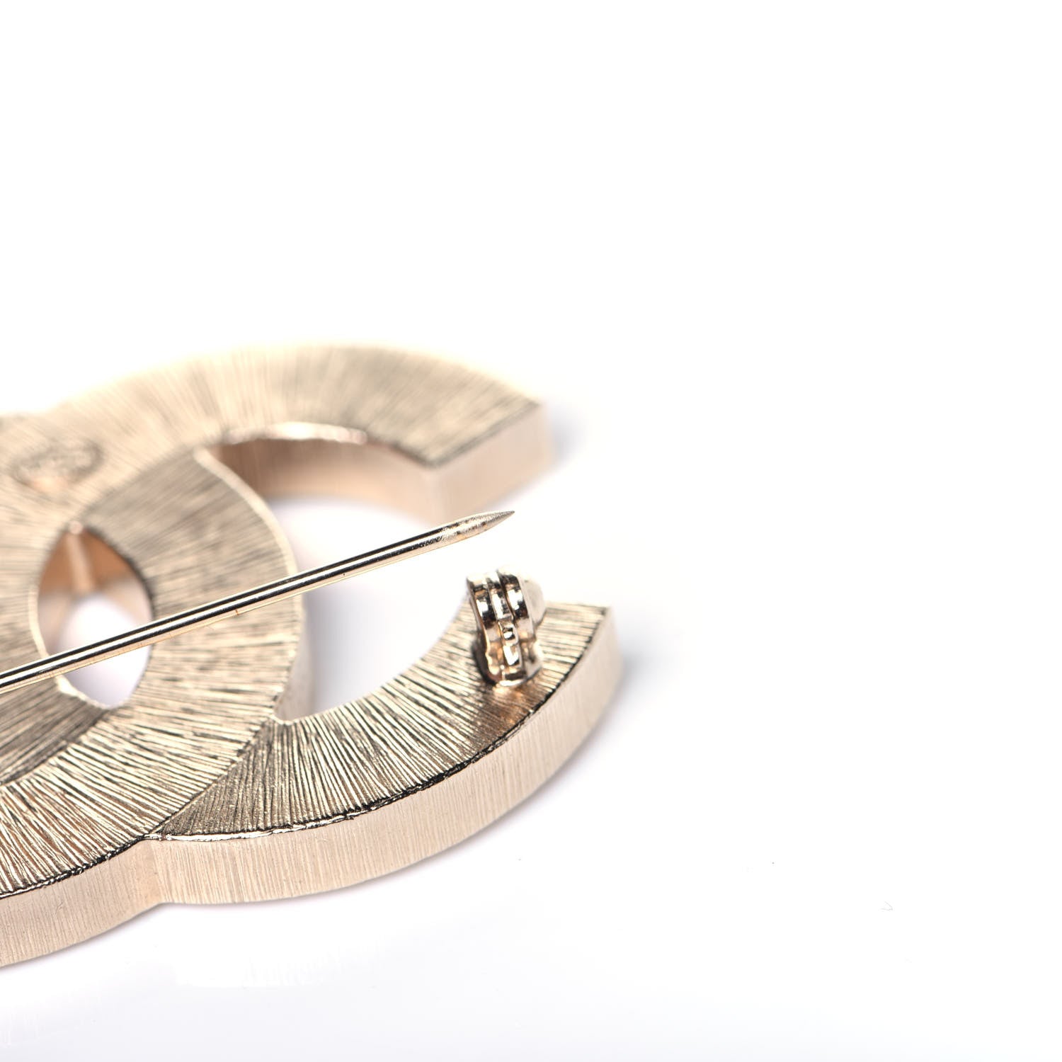 Chanel Metal Quilted CC Brooch Silver Gold 5 of 6