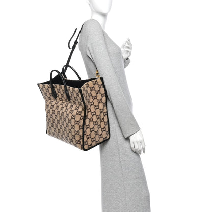 Gucci Covered Wool GG Monogram Large Tote Bag Beige Ebony 2 of 10