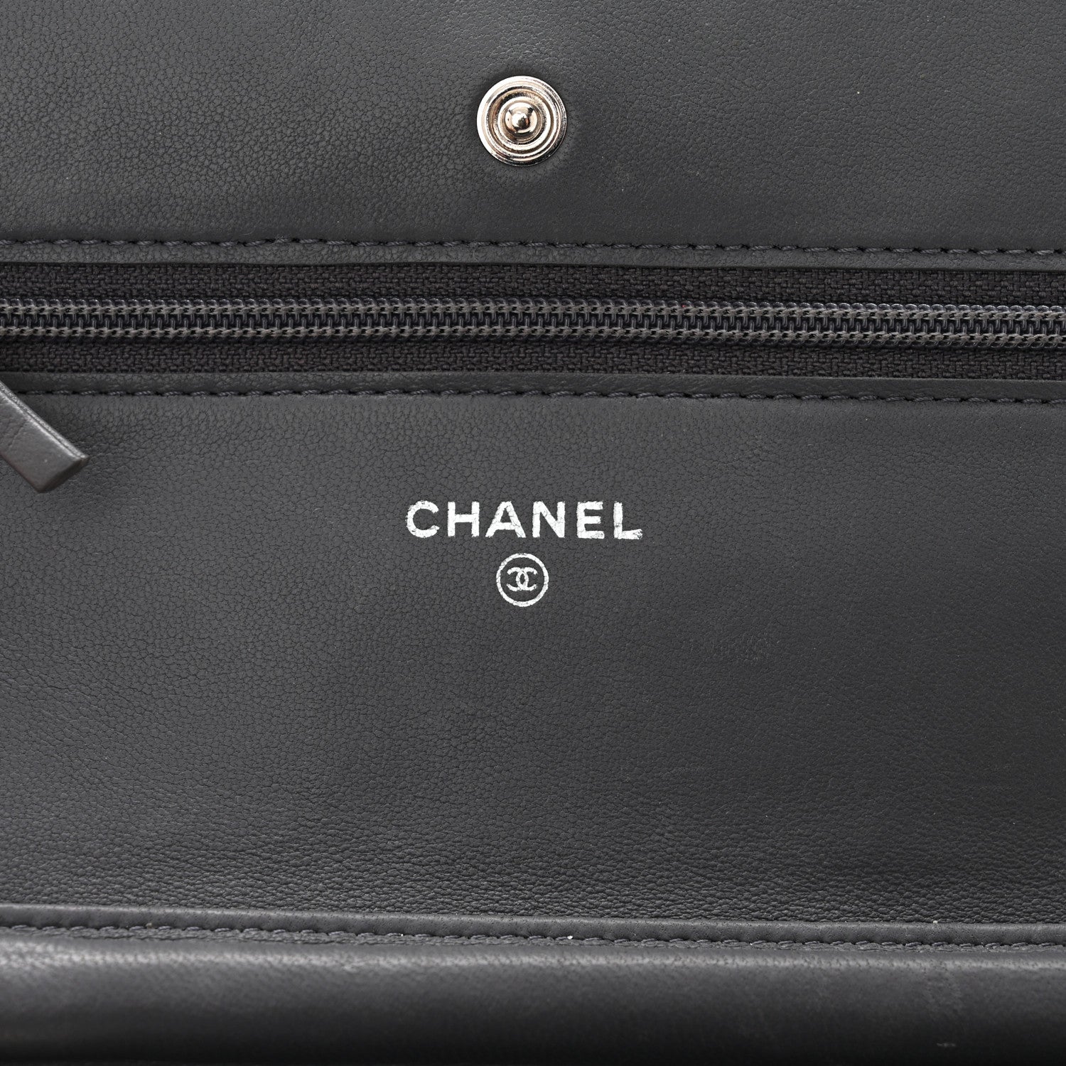 Chanel Patent Quilted Wallet On Chain WOC Grey 6 of 15