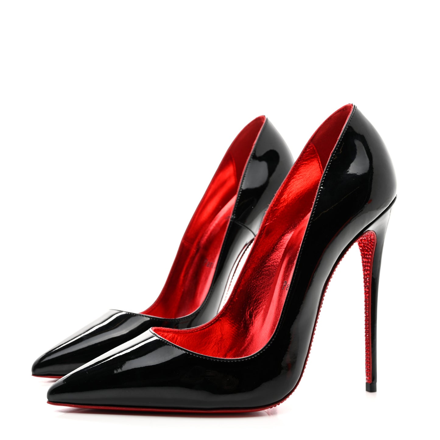 CHRISTIAN LOUBOUTIN Patent Crystal Suola So Kate 120 Pumps 38 Black Psy Loubi