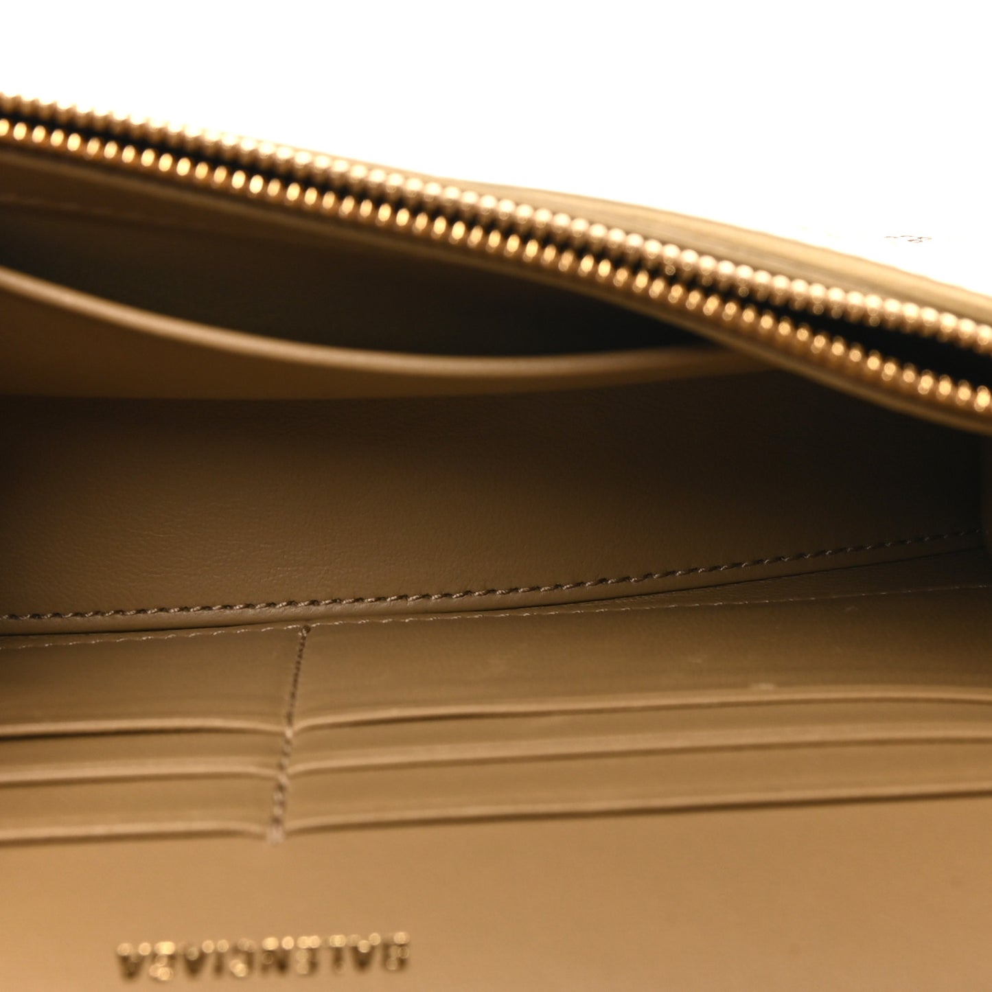 Metallic Smooth Calfskin Crystal Diagonal Allover Logo Hourglass Wallet Light Gold Crystal