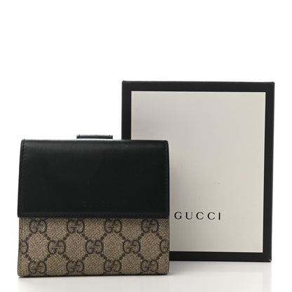 Gucci GG Supreme Monogram French Flap Wallet Black 8 of 8