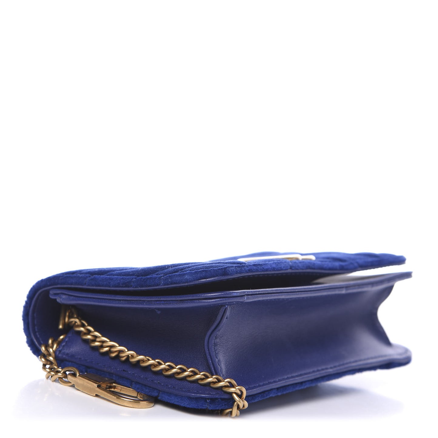 Velvet Matelasse GG Marmont Mini Bag Cobalt Blue