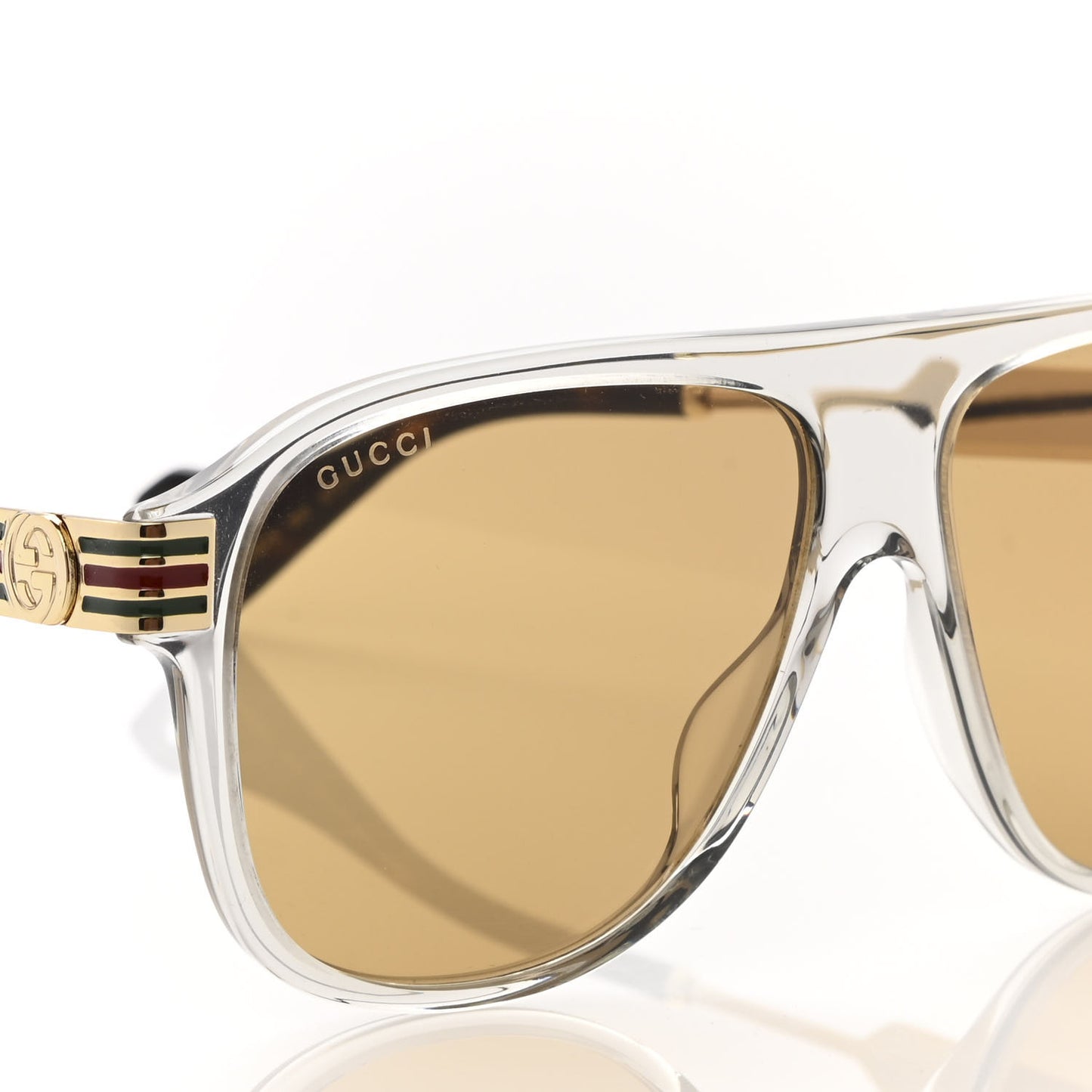 Web Aviator Sunglasses GG0587S Gold Tortoise