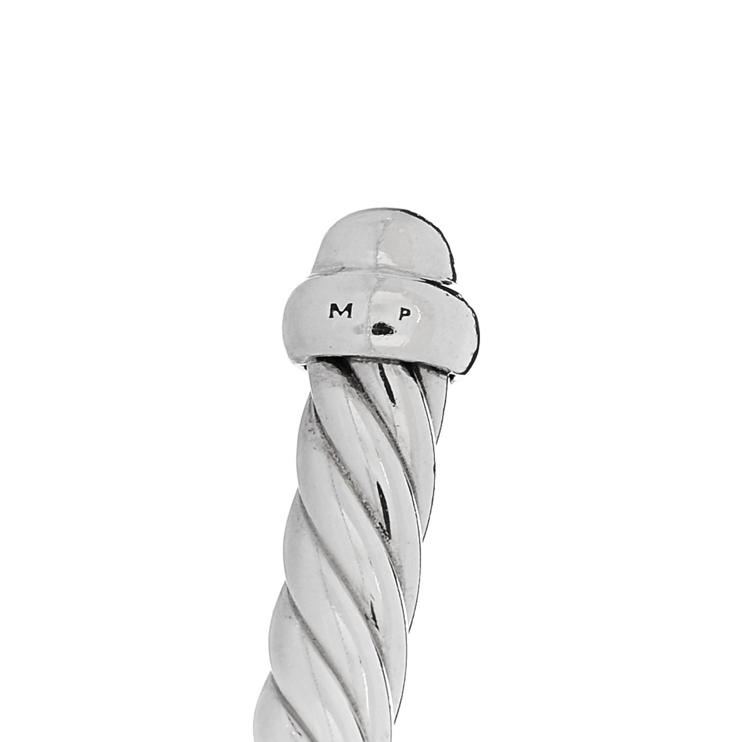 Sterling Silver 14K Yellow Gold 4mm Cable Flex Bracelet