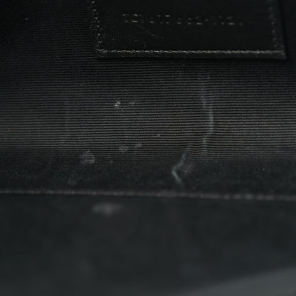 Saint Laurent Grain De Poudre Matelasse Chevron Monogram Cassandre Flap Pouch Black 8 of 10