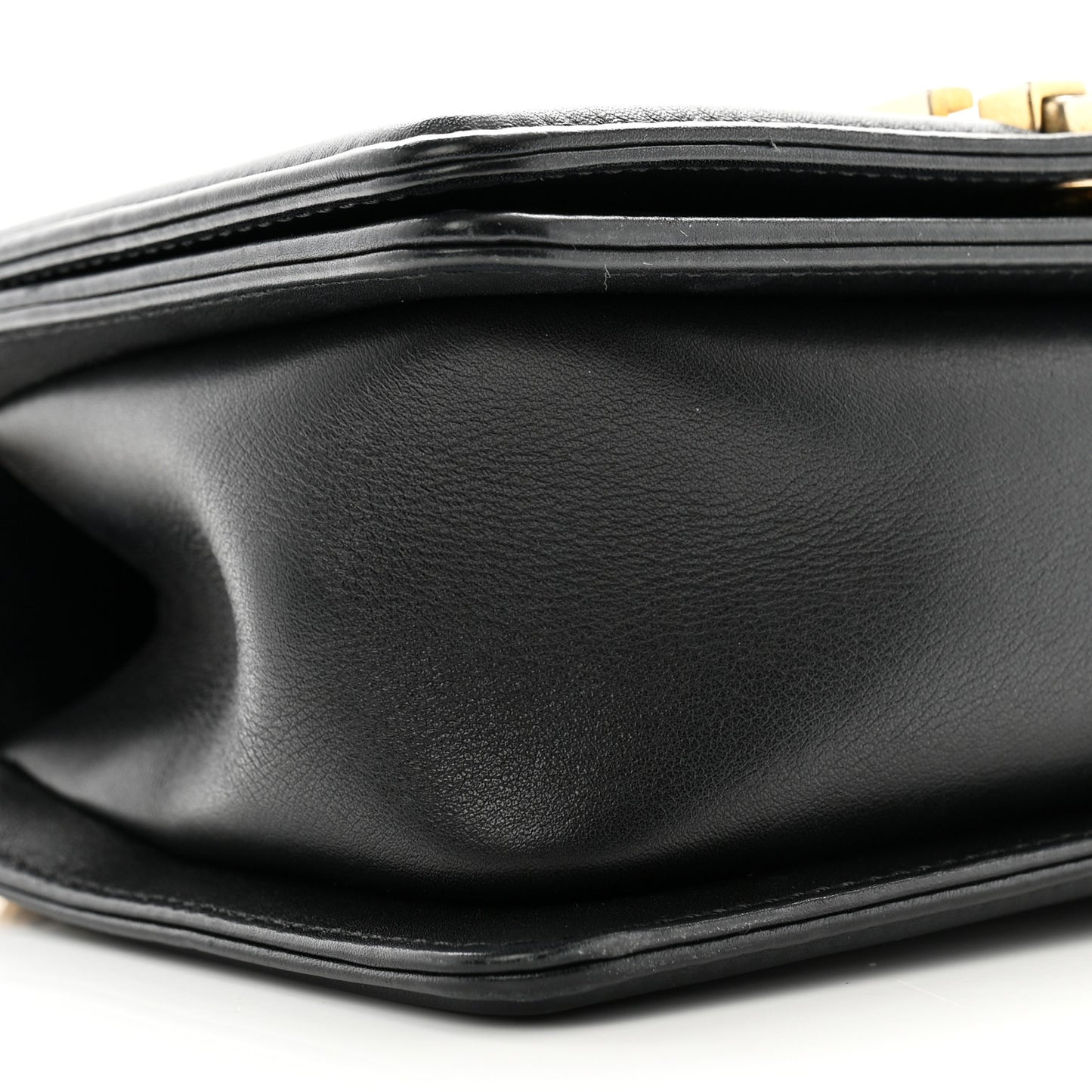 Calfskin Quilted Small Boy Flap Black