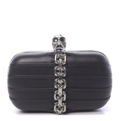 Alexander McQueen Nappa Skull Chain Box Clutch Black 1 of 12