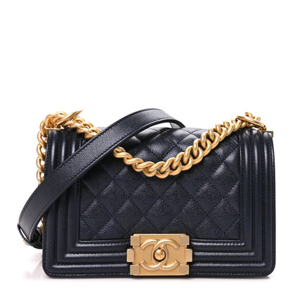 Chanel Caviar Quilted Small Boy Flap Dark Blue 1 of 11