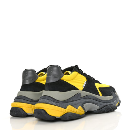 Balenciaga Nylon Suede Mens Triple S 2.0 Sneakers 42 Black Jaune Gris 4 of 7