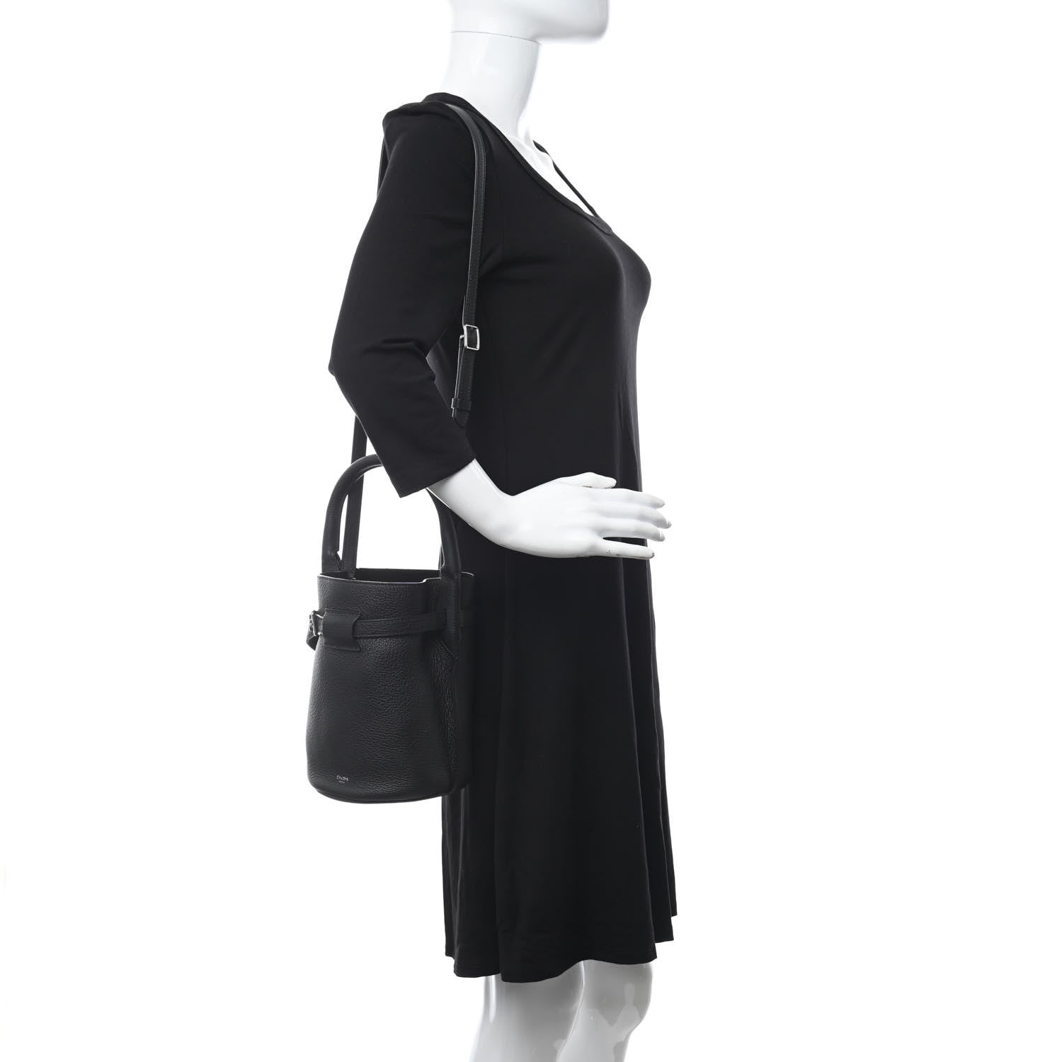 Celine Grained Calfskin Nano Big Bag Bucket Black 2 of 7