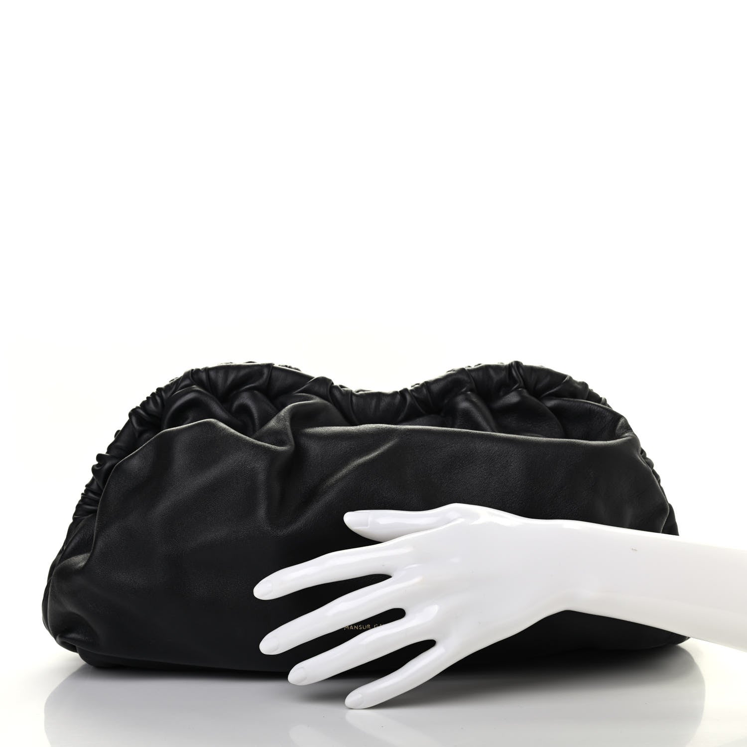 Mansur Gavriel Lambskin Cloud Clutch Black Flamma 2 of 7
