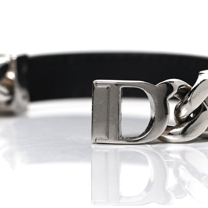 Christian Dior Calfskin Metal Danseuse Etoile Chain Bracelet Black Silver 5 of 6