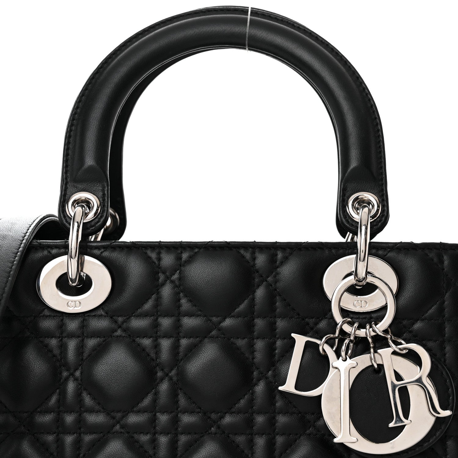 Christian Dior Lambskin Cannage Medium Lady Dior Black 8 of 10