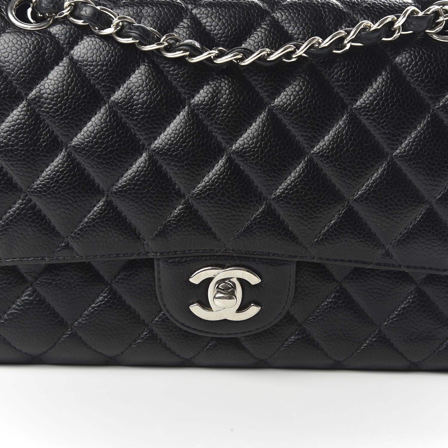 Chanel Caviar Quilted Medium Double Flap Black 10 of 12