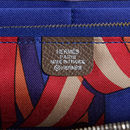Hermes Epsom Silk'in Wallet Etoupe Bleu Electrique 7 of 12