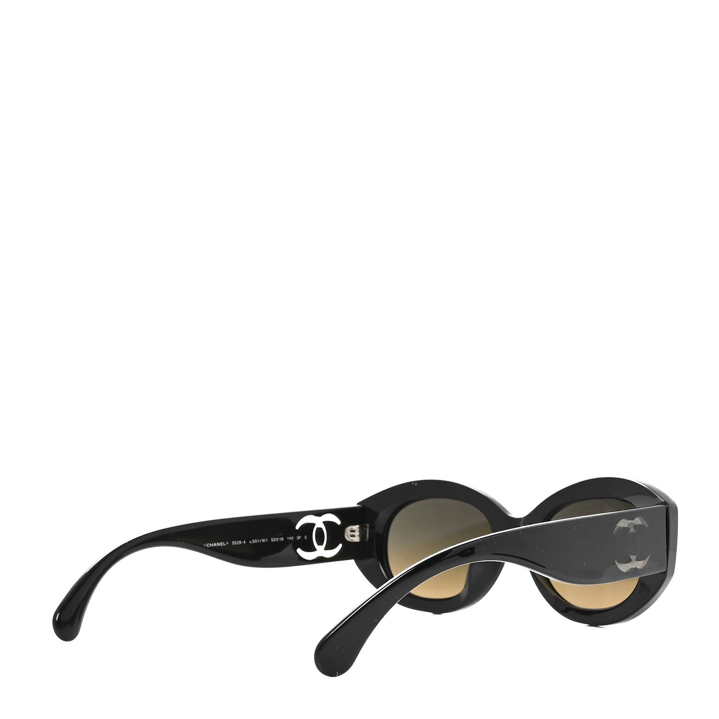 Acetate Nyon Oval CC Sunglasses 5528-A Black