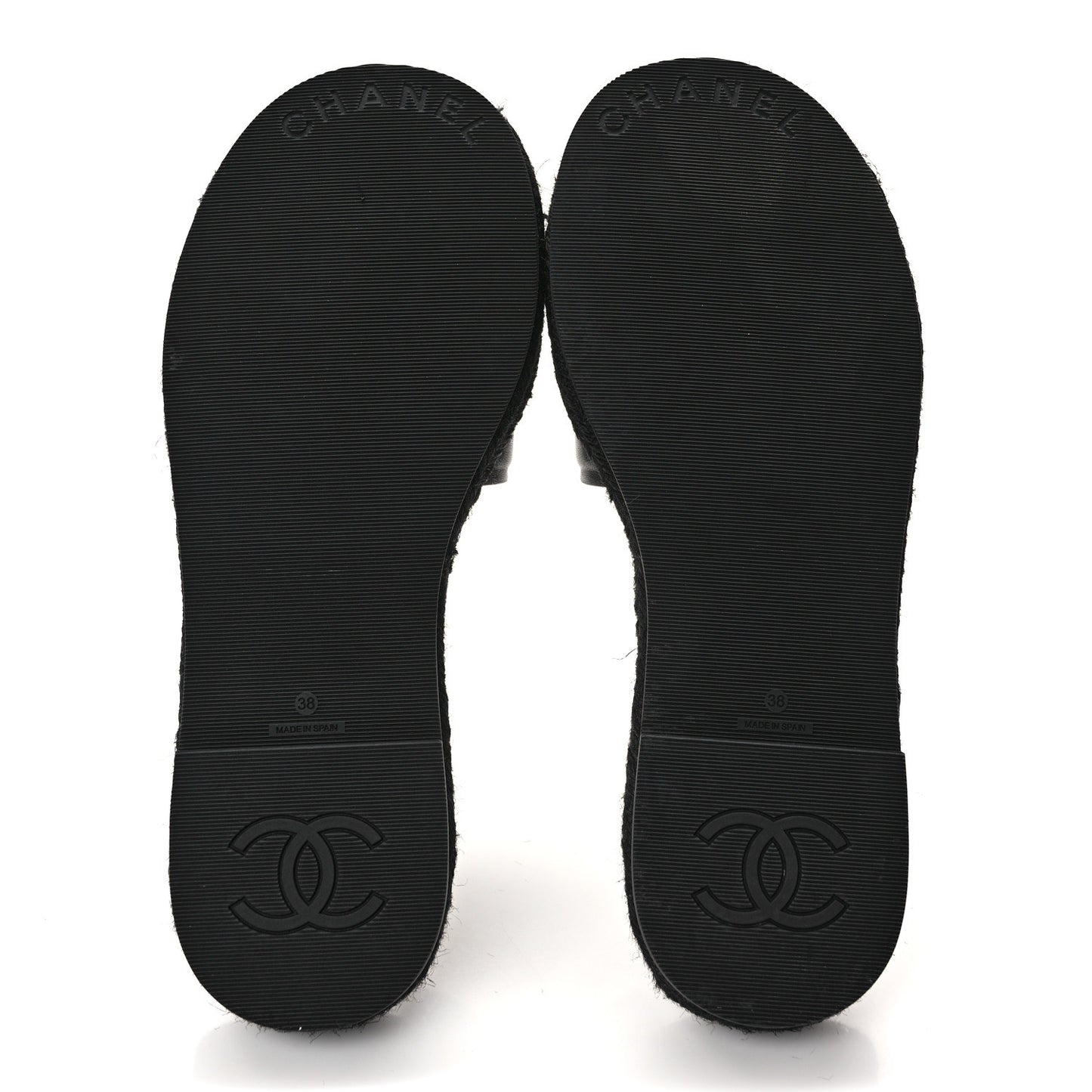 Lambskin Espadrille Mule Sandals 38 Black