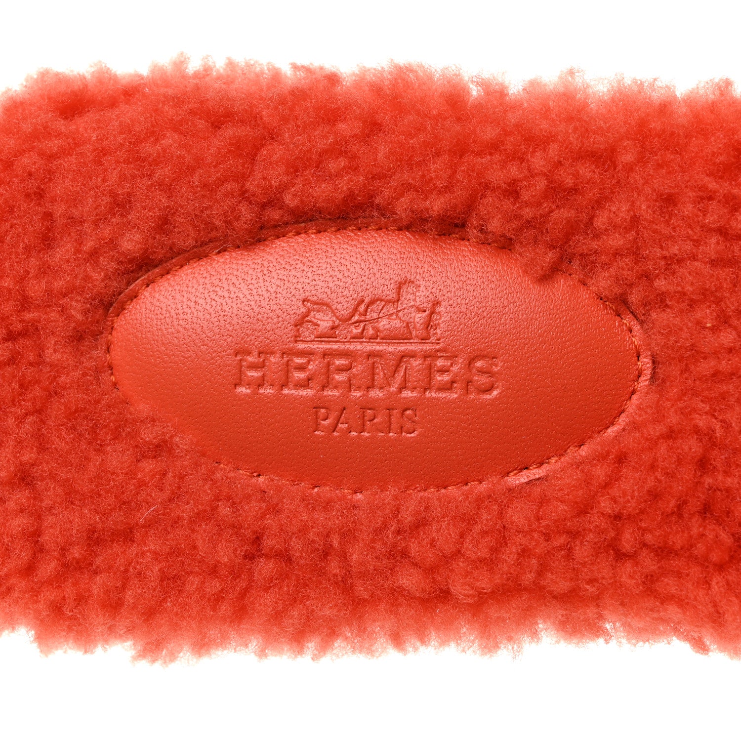 Hermes Woolskin Oran Sandals 37.5 Orange 6 of 8