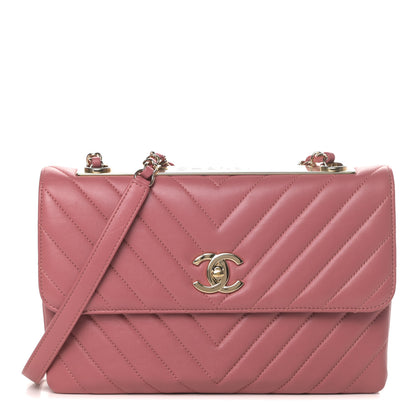 Chanel Lambskin Chevron Quilted Medium Trendy CC Flap Light Pink 1 of 11