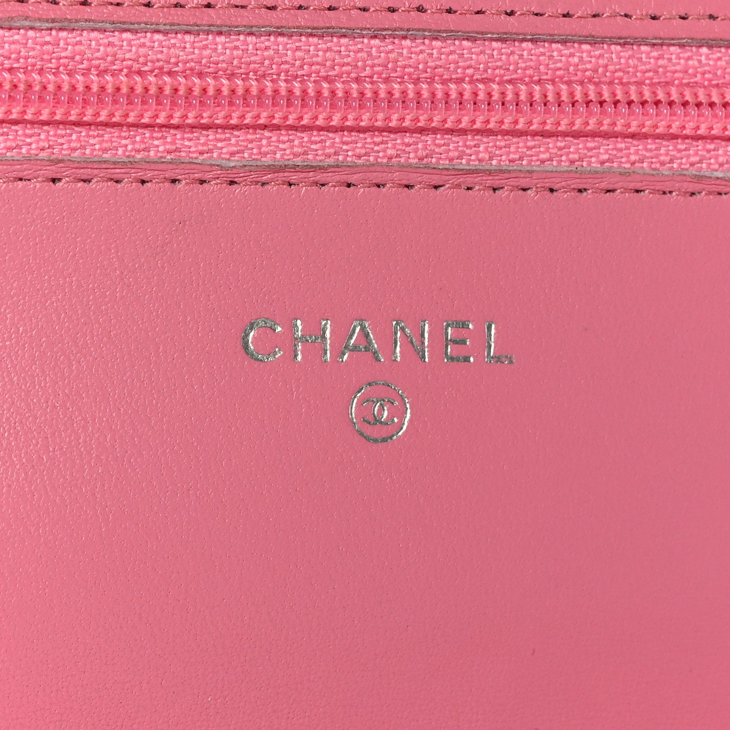 Chanel Lambskin Quilted Wallet On Chain WOC Pink 8 of 13