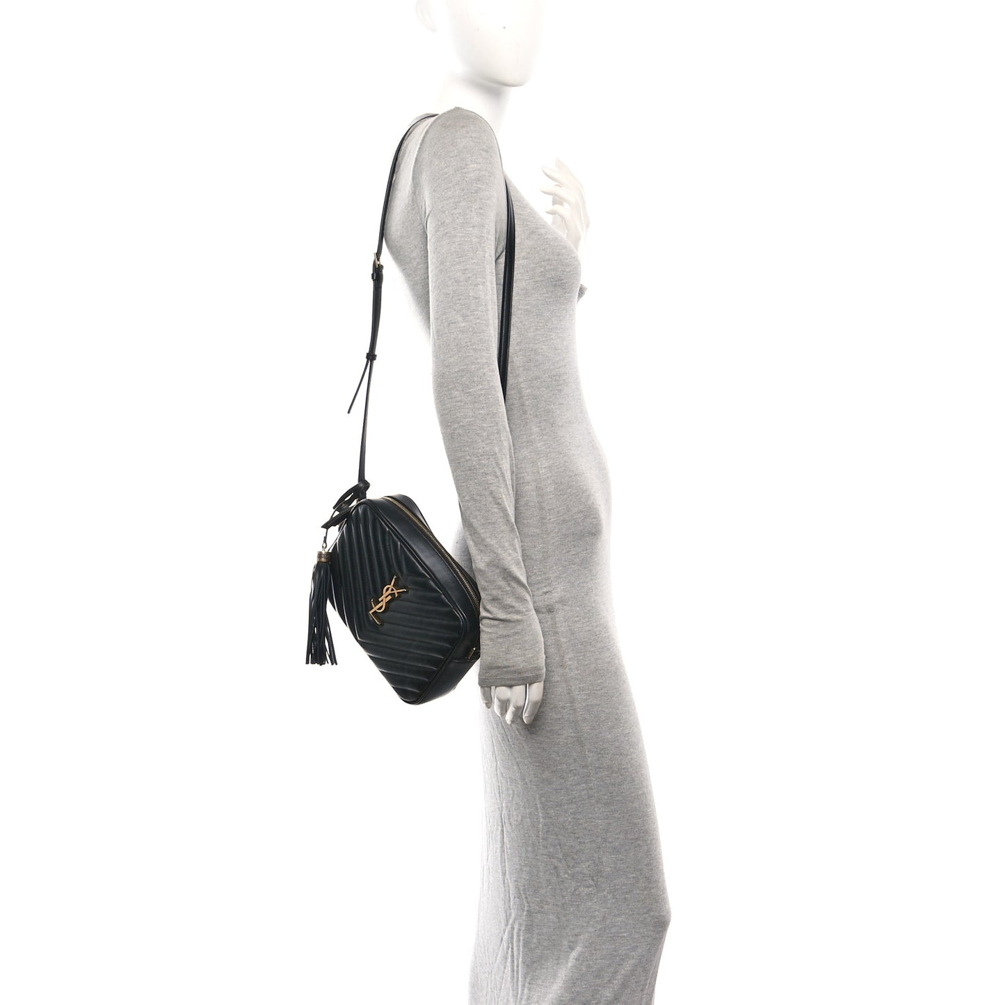 Calfskin Matelasse Monogram Lou Camera Bag Black