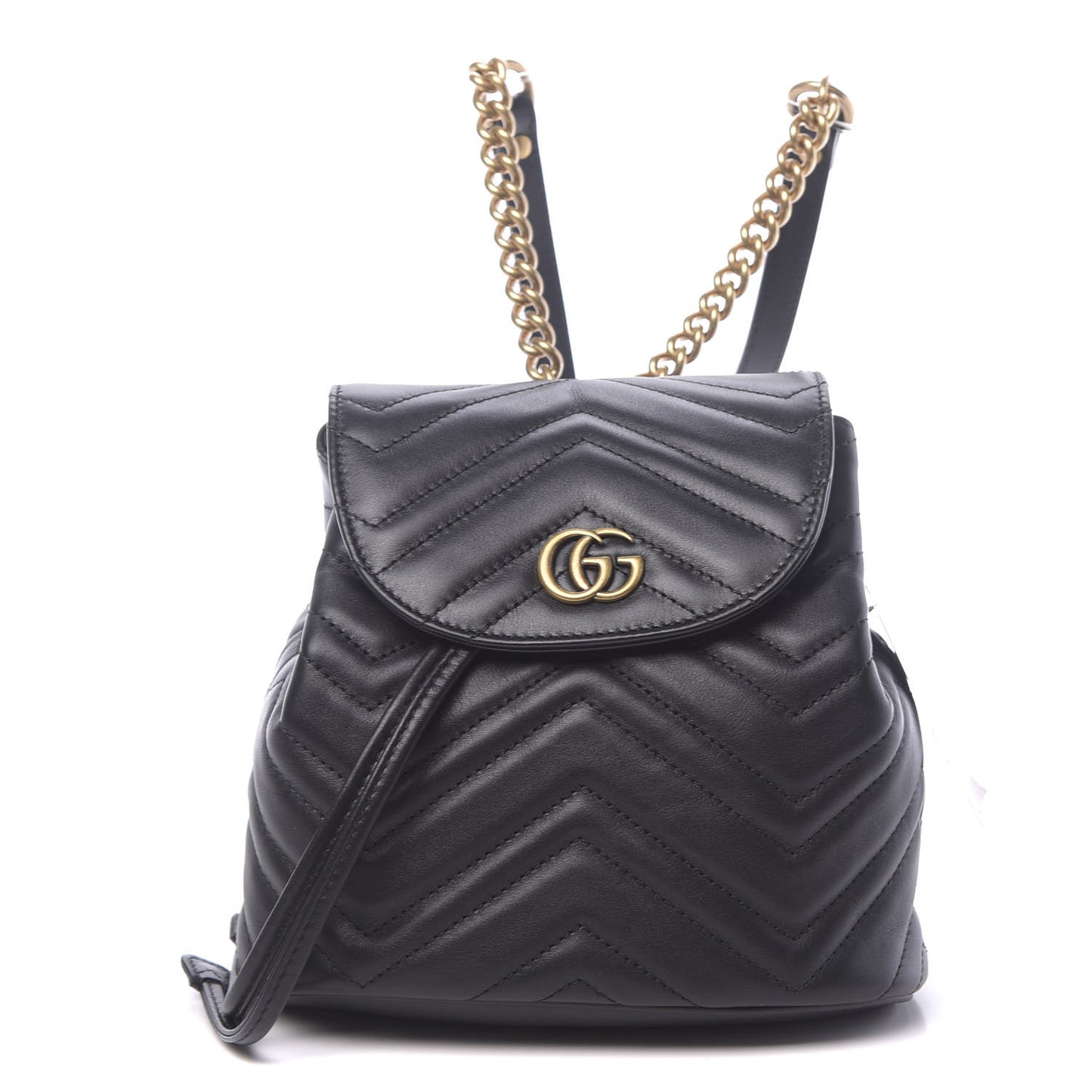 Calfskin Matelasse GG Marmont Flap Backpack Black