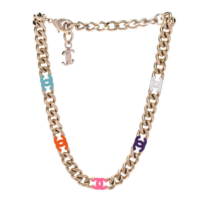 Chanel Metal Enamel Chain CC Choker Gold Multicolor 4 of 6