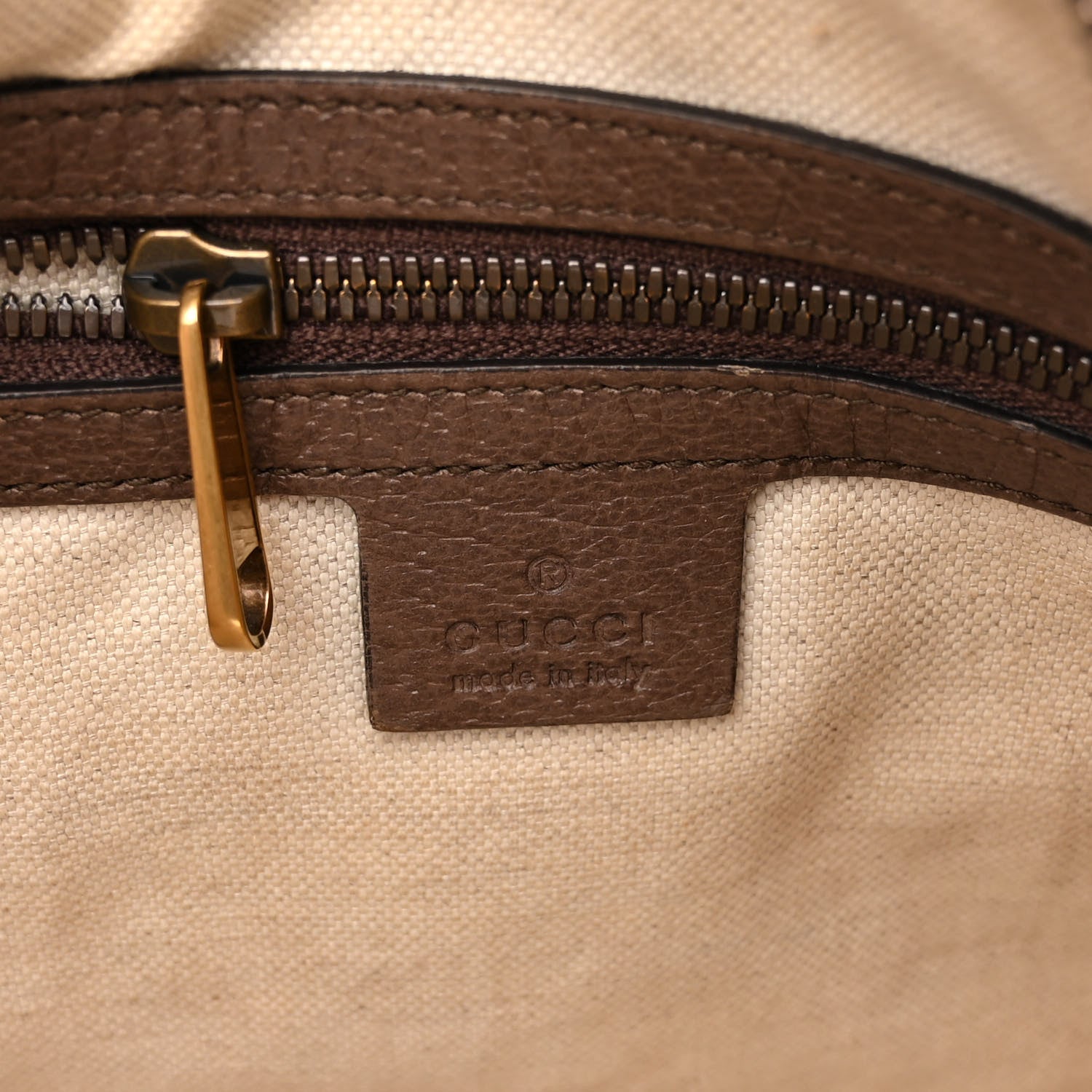 Gucci GG Supreme Monogram Textured Dollar Calfskin Web Small Ophidia Half Moon Hobo Beige Ebony New Acero 6 of 11