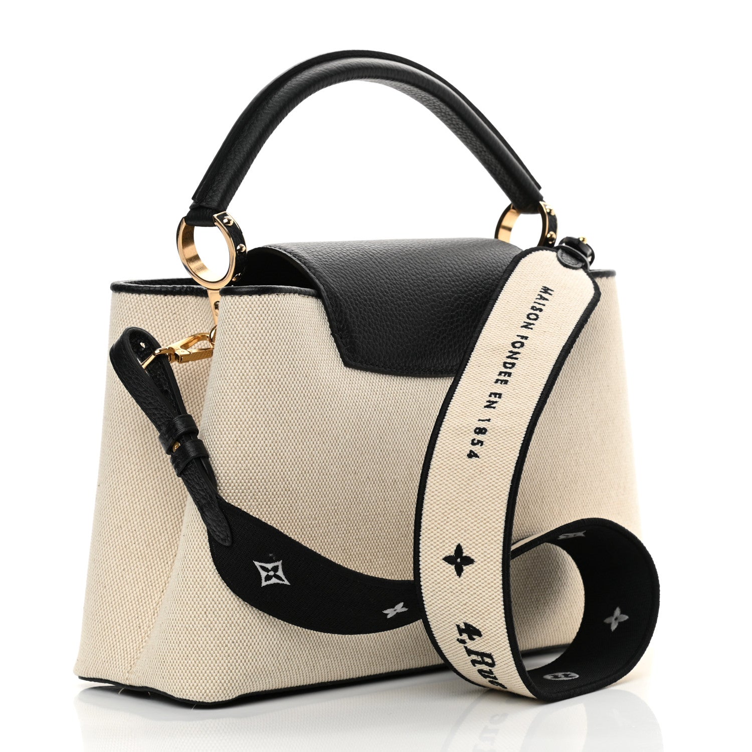 Louis Vuitton Canvas Taurillon Capucines MM Black 3 of 10