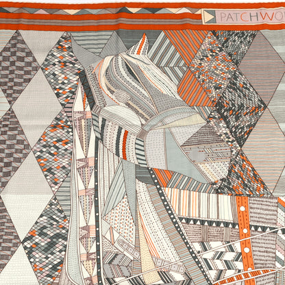 Hermes Cashmere Silk Patchwork Horse Shawl 140 4 of 8