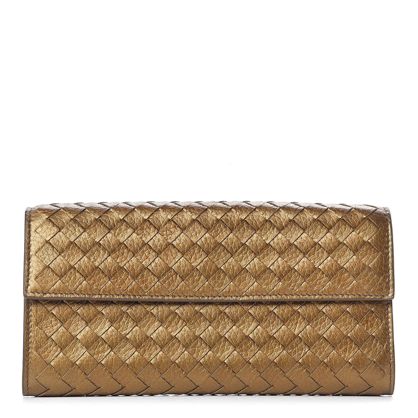 Nappa Intrecciato Continental Wallet New Bronze