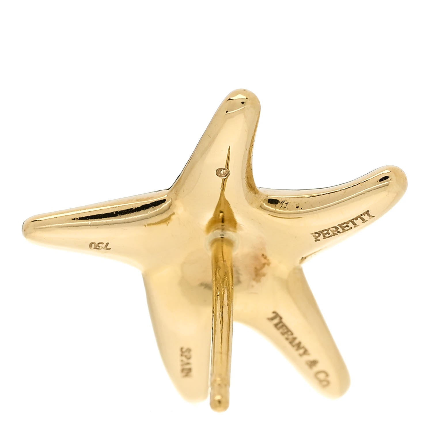 Tiffany 18K Yellow Gold Diamond Elsa Peretti Starfish Earrings 5 of 5