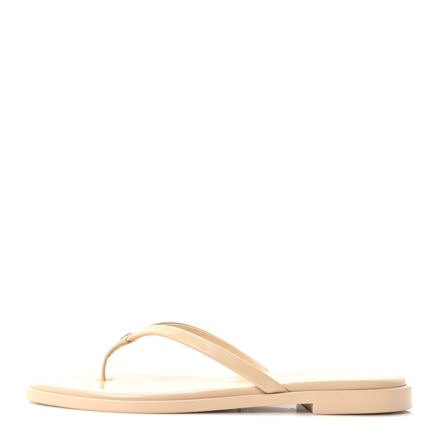 Goatskin CC Times Square Thong Sandals 38 Beige