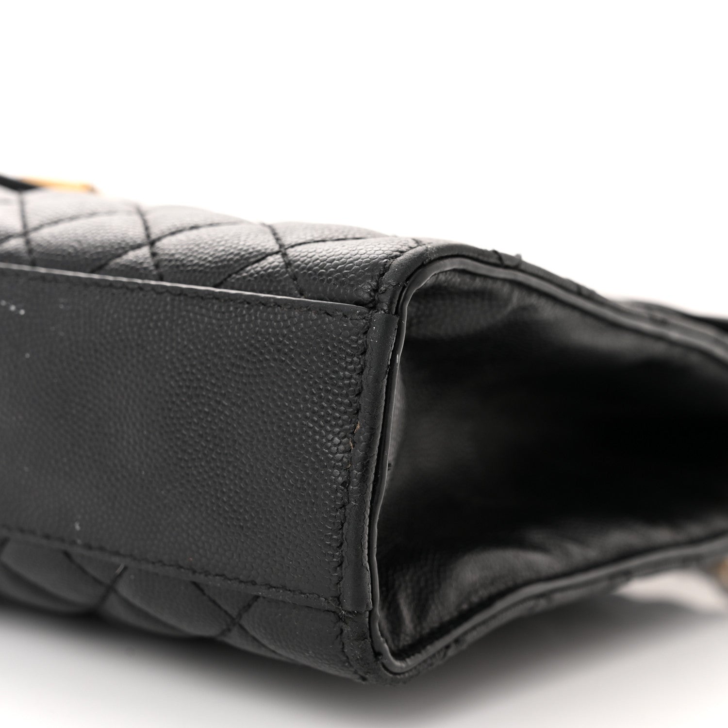 Saint Laurent Grain De Poudre Textured Mixed Matelasse Large Triquilt Monogram Satchel Black 9 of 16