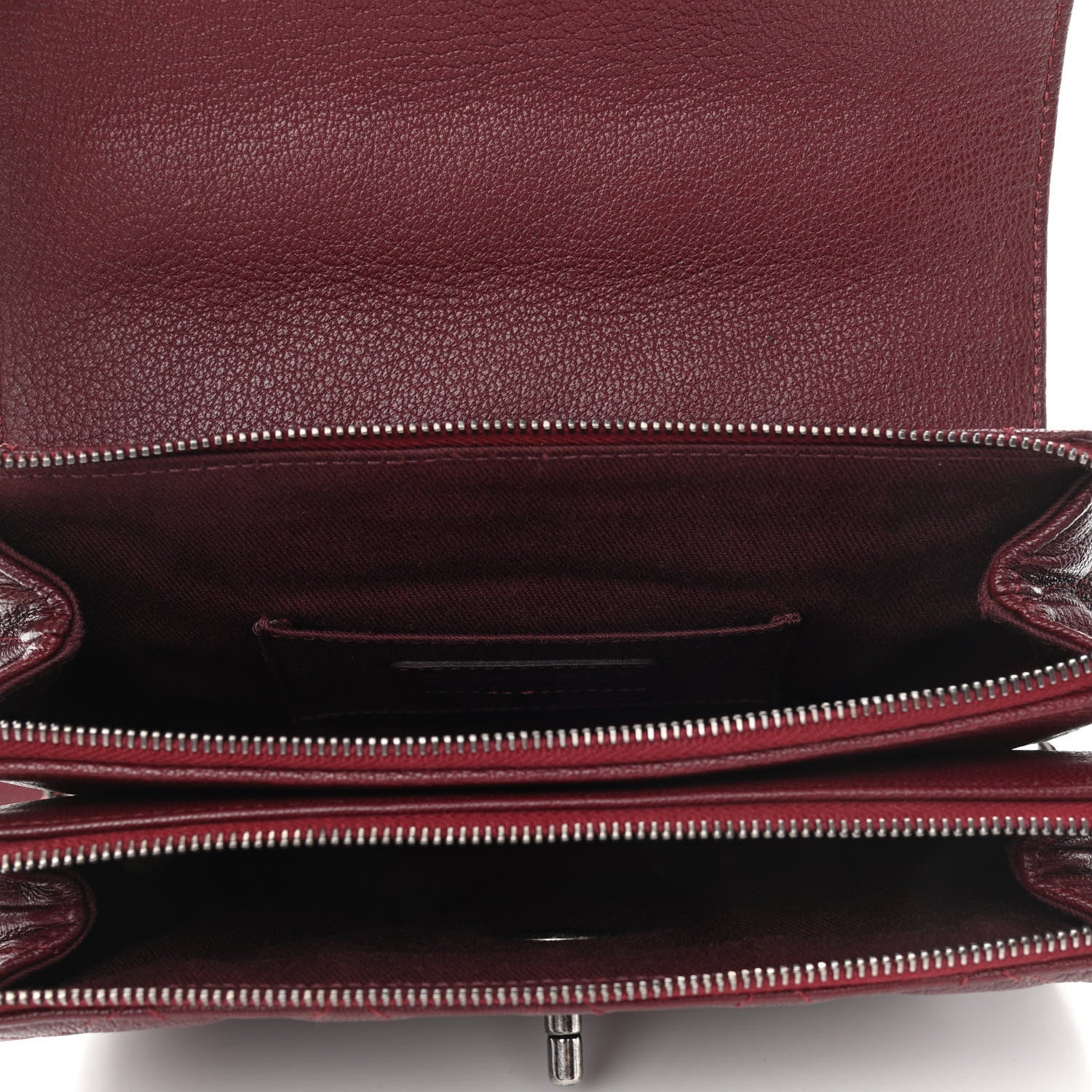 Chanel Goatskin Quilted CC Waiter Shoulder Bag Burgundy 5 of 10
