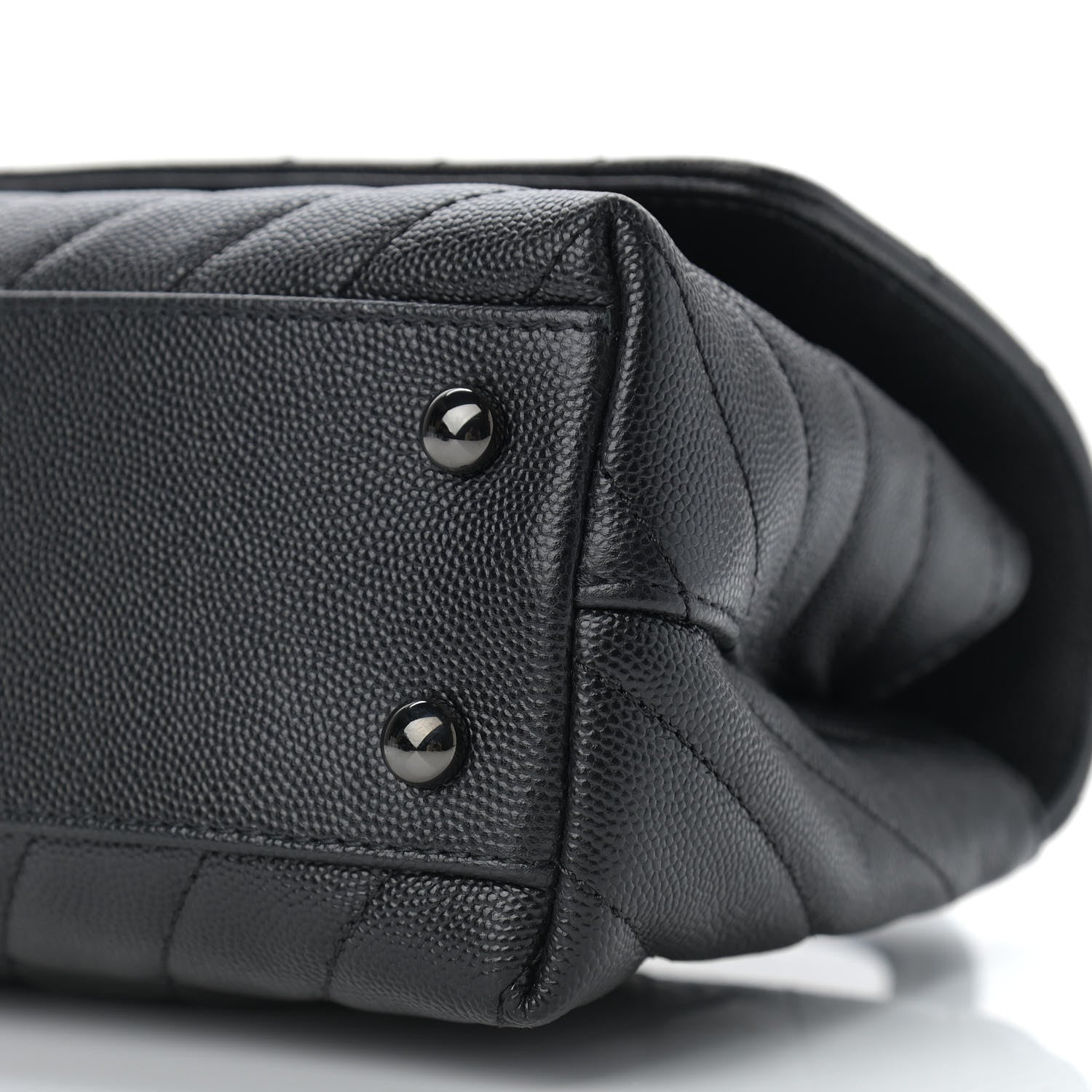 Chanel Caviar Chevron Quilted Mini Coco Handle Flap So Black 9 of 9