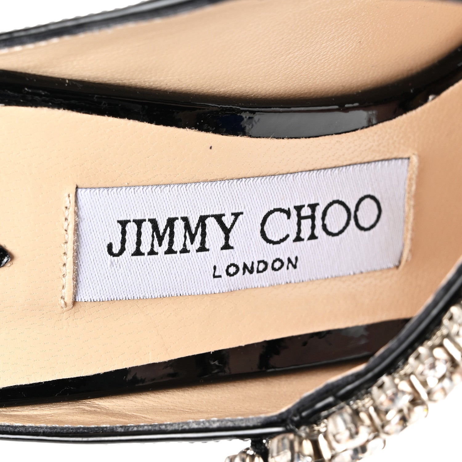 Jimmy Choo Patent Crystal Bing 100 Pumps 39 Black 7 of 8