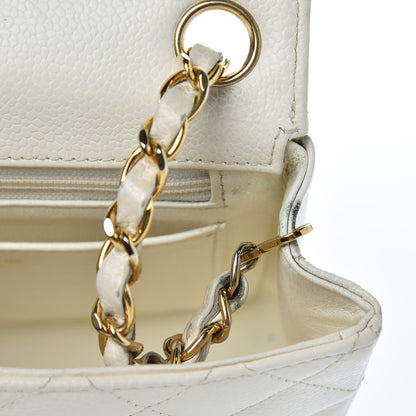 Chanel Caviar Quilted Mini Square Flap White 8 of 14
