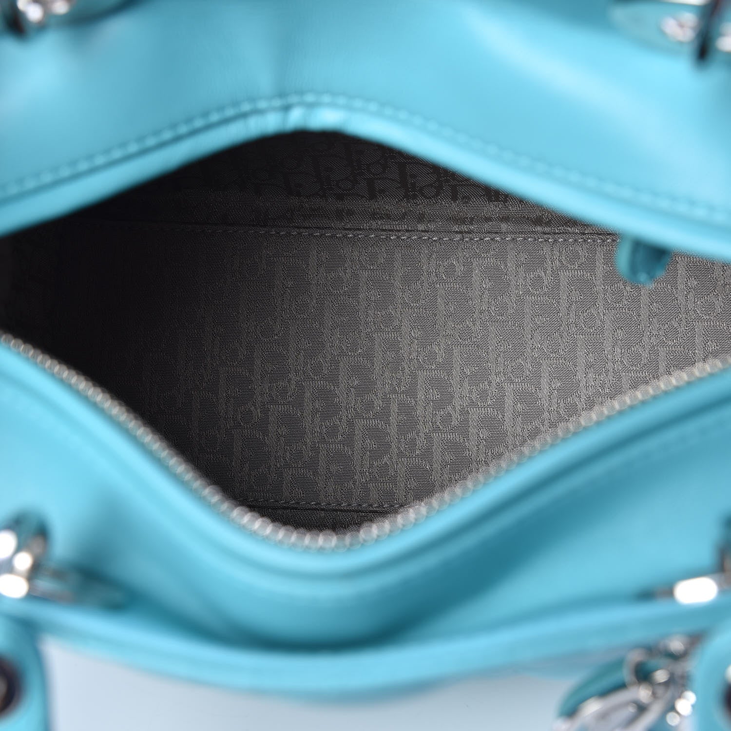 Christian Dior Lambskin Cannage Medium Lady Dior Turquoise 5 of 9