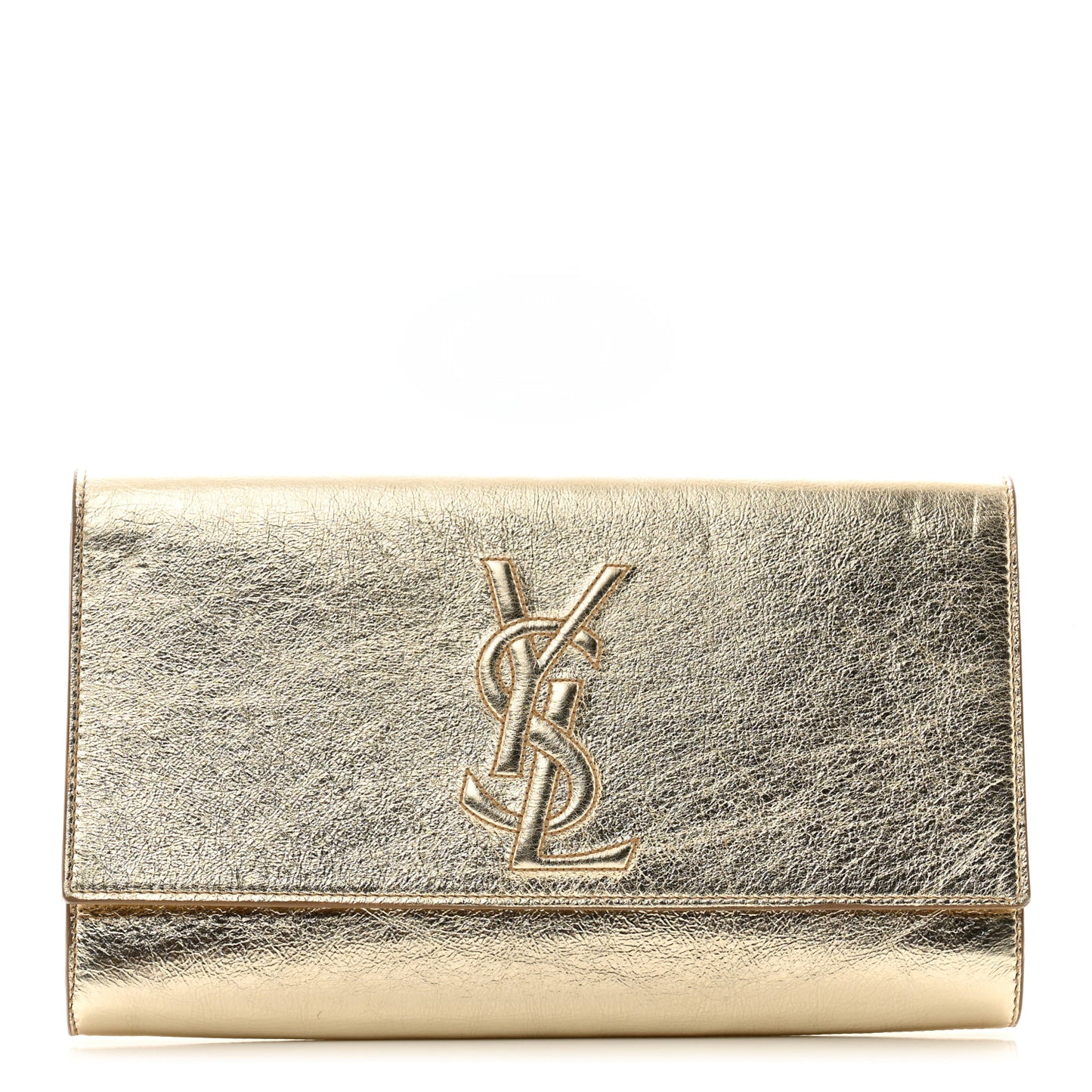 Metallic Calfskin Monogram Large Belle De Jour Clutch Gold
