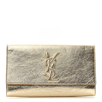 Saint Laurent Metallic Calfskin Monogram Large Belle De Jour Clutch Gold 1 of 9