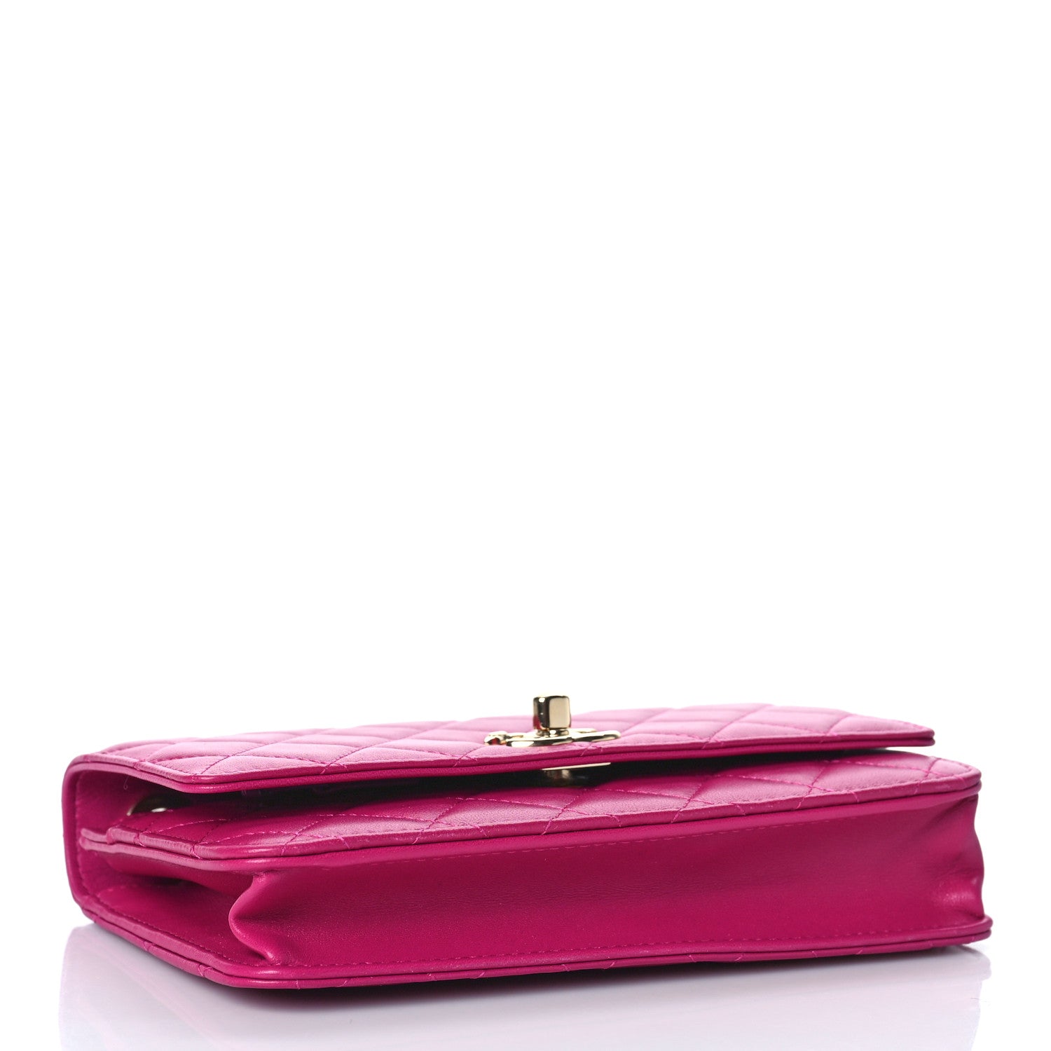 Chanel Lambskin Quilted Trendy CC Wallet On Chain WOC Dark Pink 4 of 13