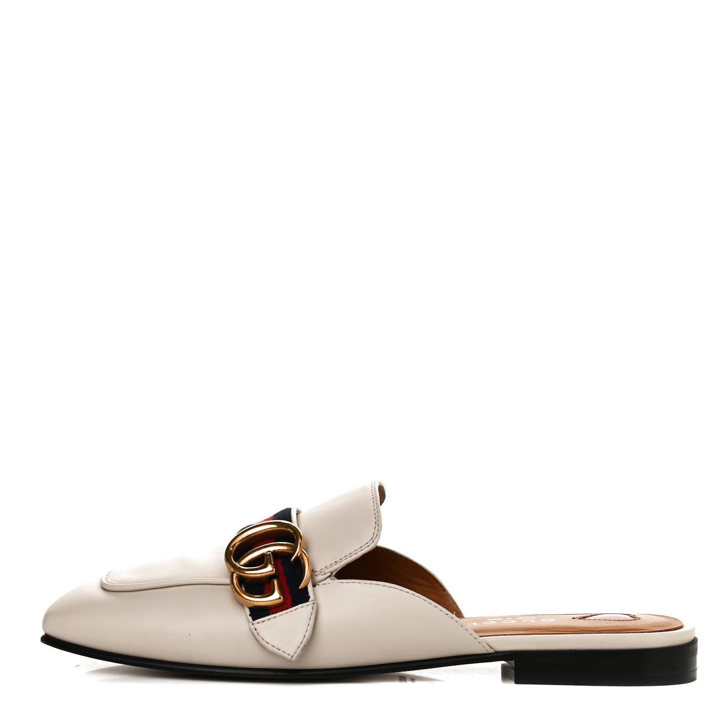 Calfskin Web Womens Peyton GG Slippers 36.5 Mystic White