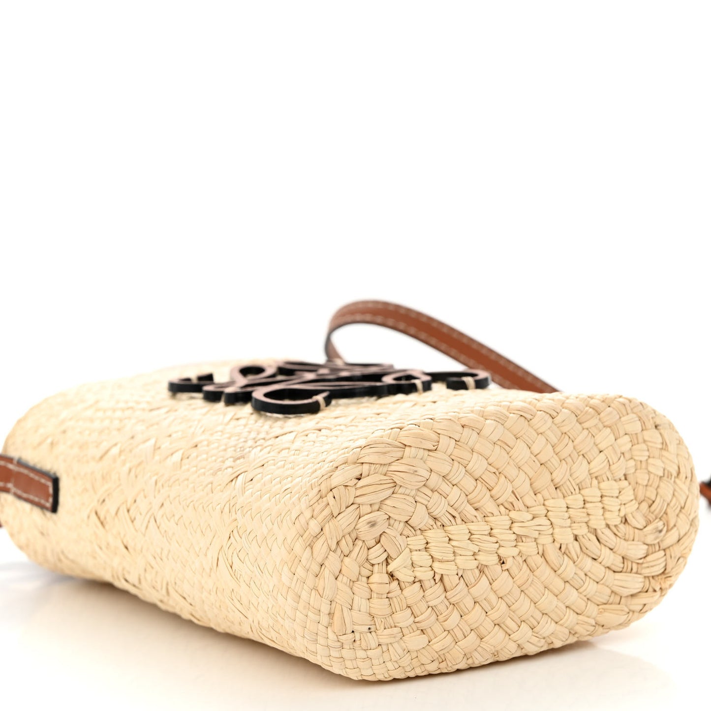 Calfskin Raffia Paulas Ibiza Square Bucket Bag Natural Tan