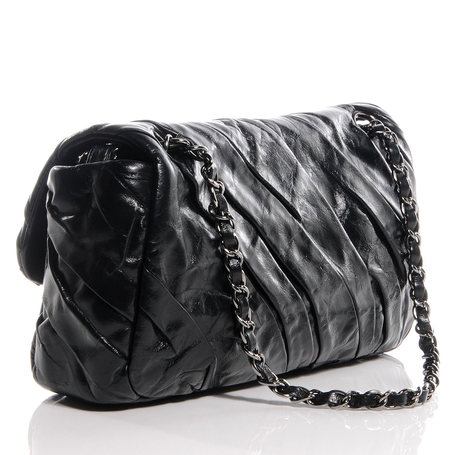 Chanel Glazed Calfskin Twisted Medium Flap Black 3 of 7