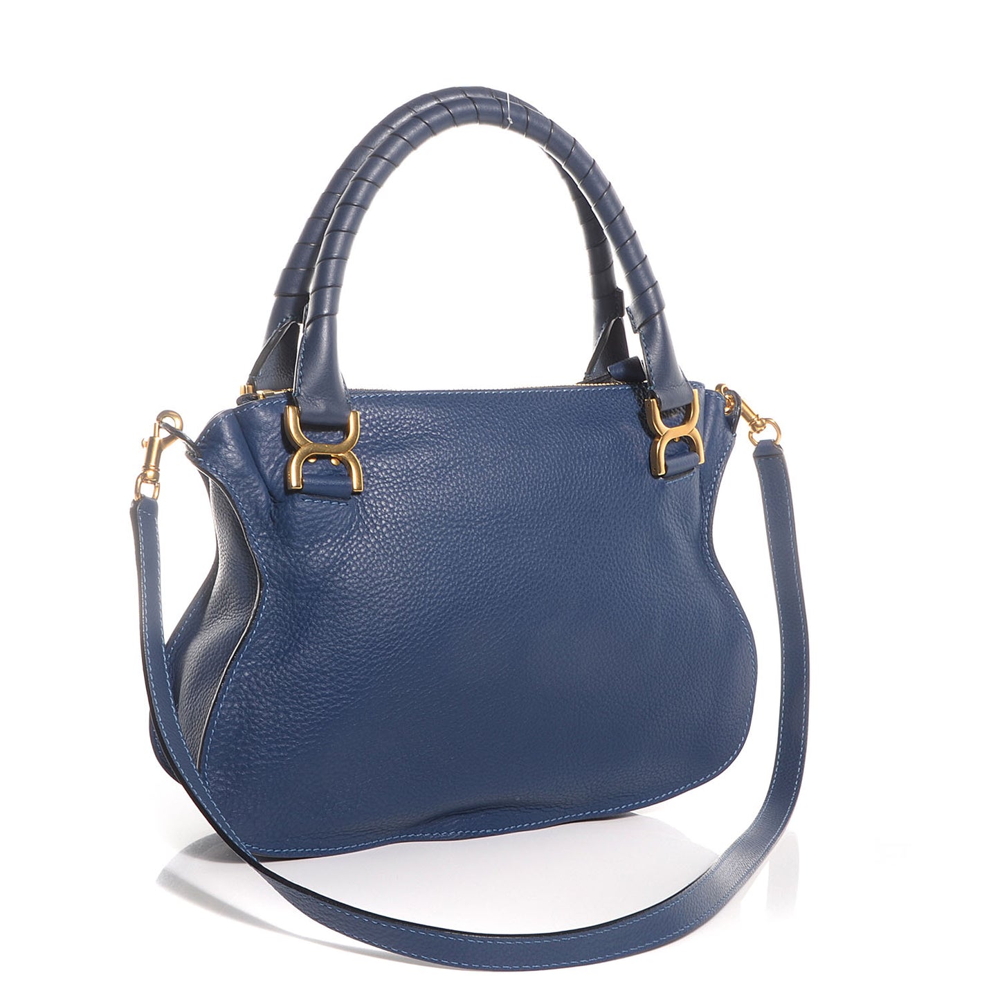 Calfskin Medium Marcie Satchel Scuba Blue