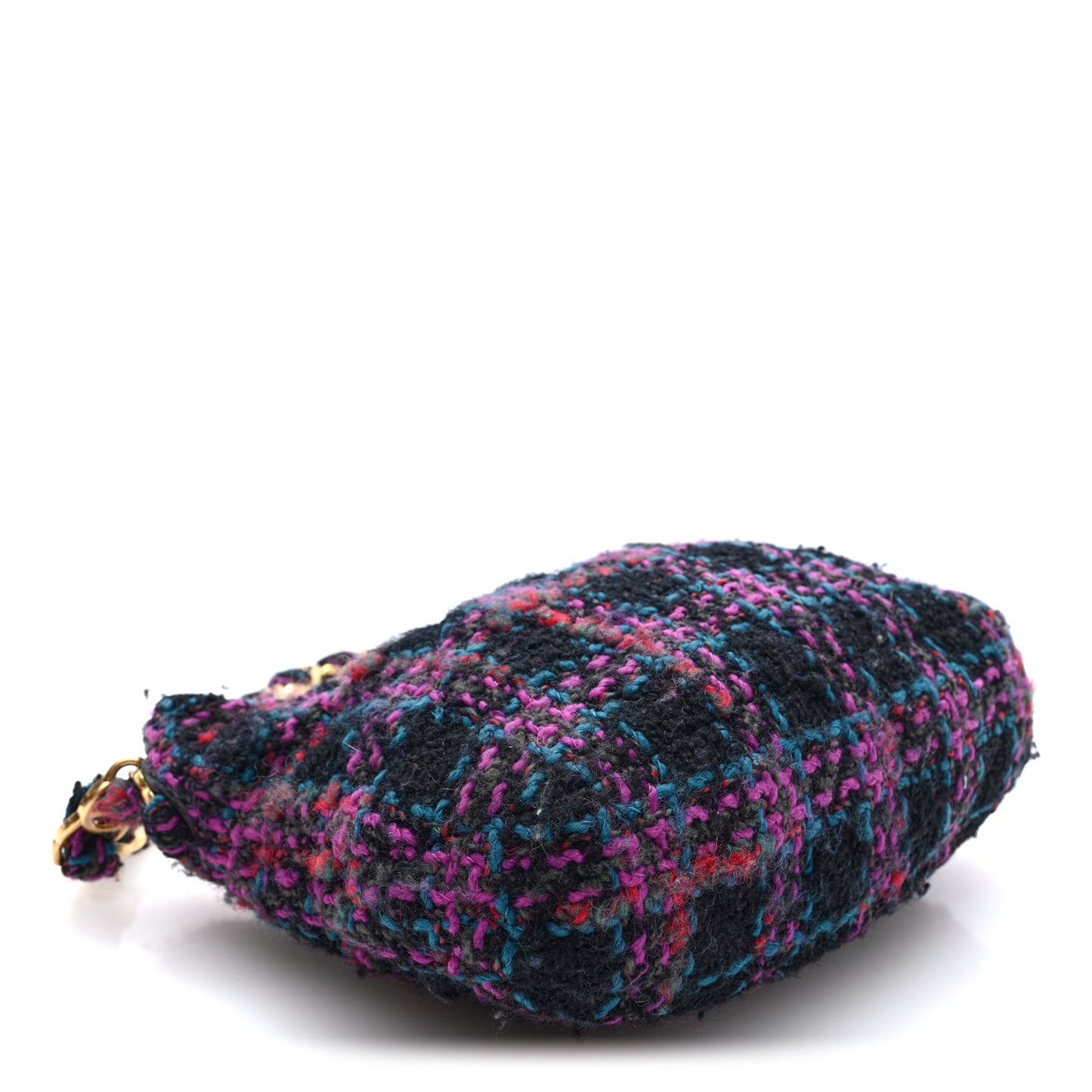 Cashmere Tweed Quilted CC Links Hobo Purple Multicolor