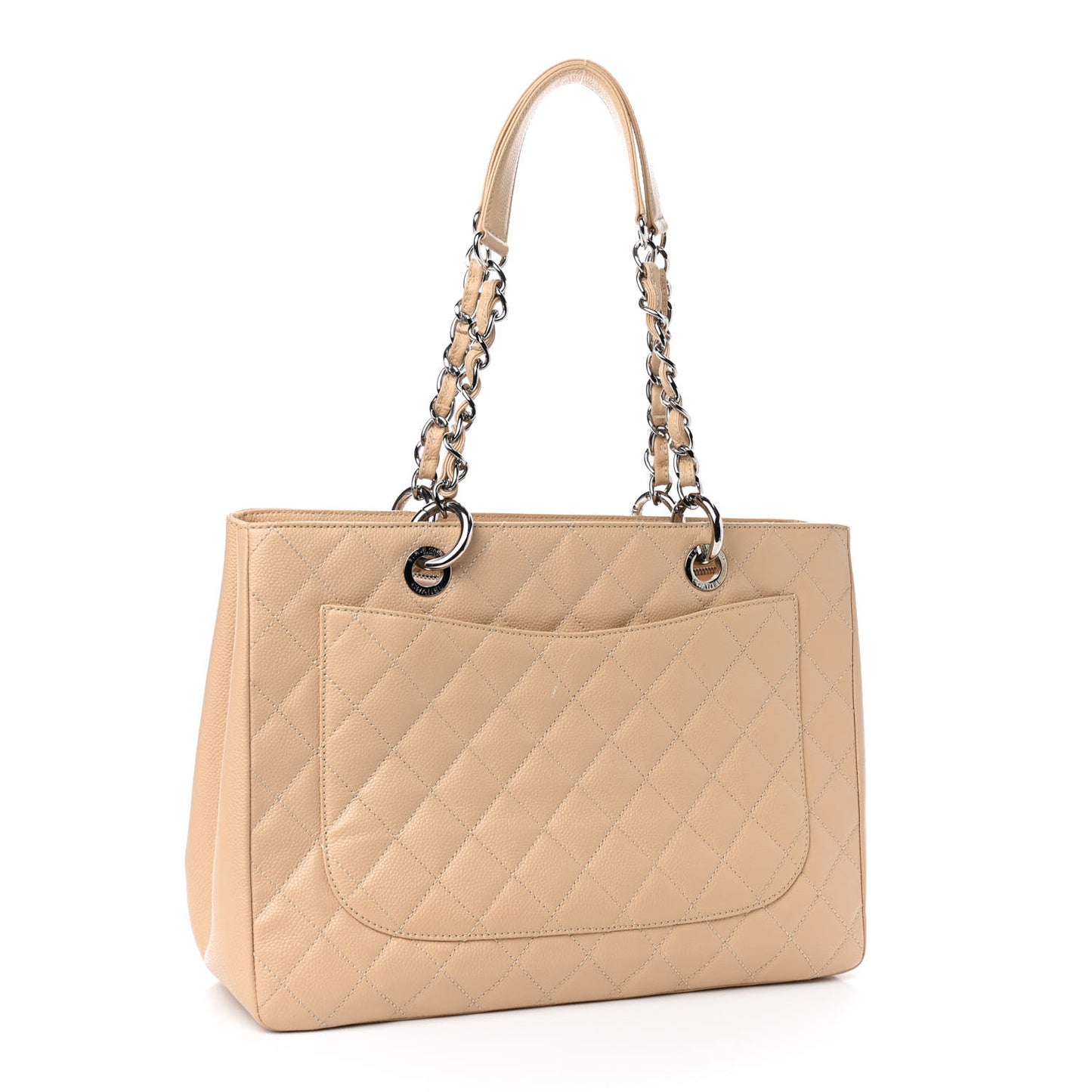 Caviar Quilted Grand Shopping Tote GST Beige
